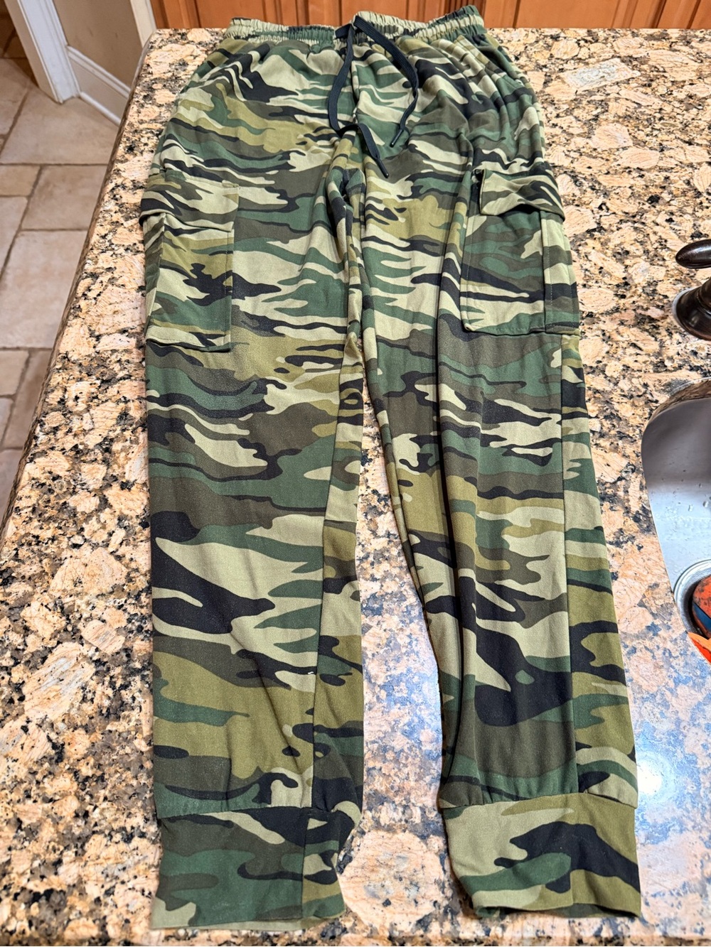 Always Camo Cargo Joggers in Green & Black